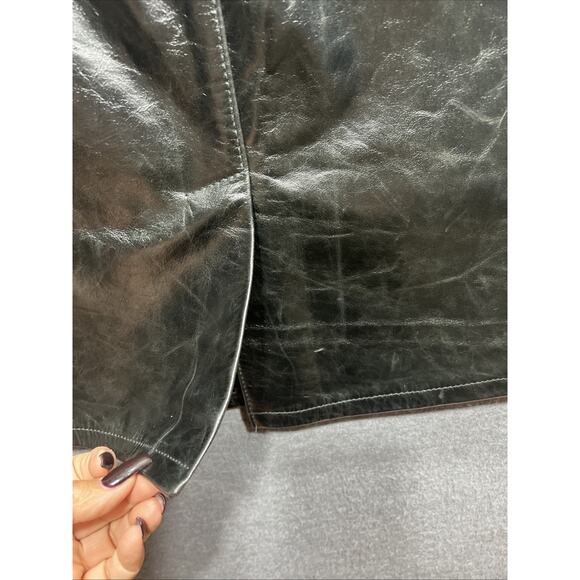 Vintage Gap Moto Genuine Leather Mini Skirt Womens Size 1 NWT $134 - Picture 5 of 14